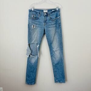 Frame L’homme Slim Distressed Blue Jeans Straight Leg Women’s Size 30
